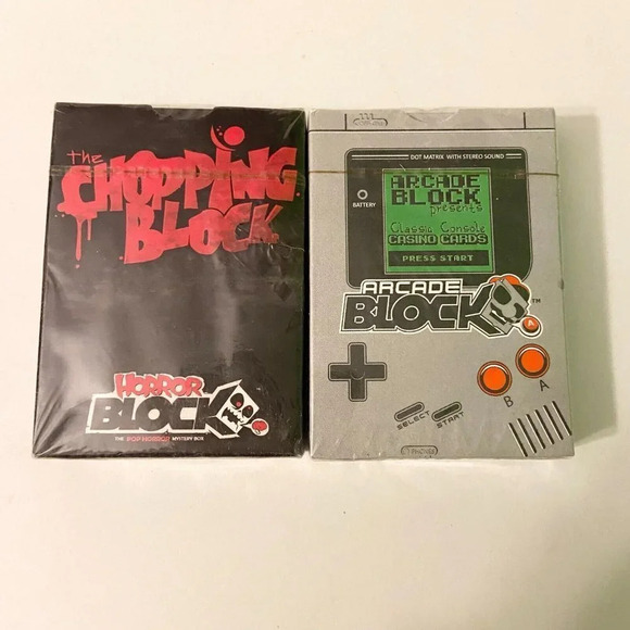 Lot of 2 Horror  Block and Arcade Block Console Casino Playing Cards - Picture 1 of 12